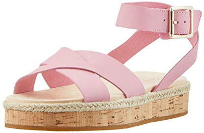 Clarks Botanic Poppy, Sandalia con Pulsera para Mujer, Rosa (Pink Leather Pink Leather), 36 EU