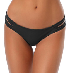 SHEKINI Mujer Tanga Brasileño Braguitas Braga de Bikini Traje de baño Bañador (M,Negro-A) características