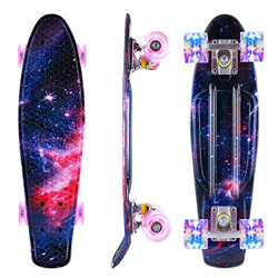 Caroma Skateboards para Principiantes, Mini monopatín de Crucero Completo de 22 Pulgadas con Ruedas con luz LED para niños, Adolescentes, niñas y niño precio