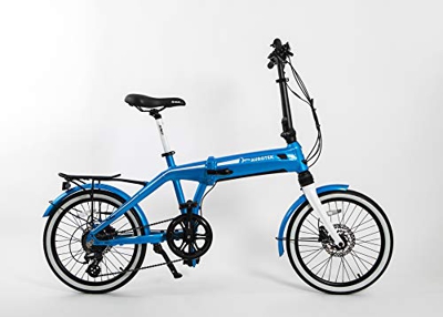 Aurotek Sintra Bicicleta Eléctrica Plegable de 20", Adultos Unisex, Ocean Blue, Mediano