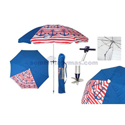 Pincho Sombrilla Playa 200 cm, Aluminio, UPF+50 bloquea 99% de Rayos UV, Punta de Aluminio Reforzado, 8 Varillas de Fibra de Vidrio, Muy Ligera 1,5 kg en oferta