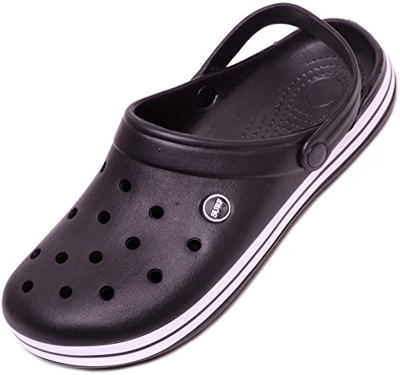 Absolute Calzado Hombre Verano/Vacaciones/Playa/Piscina/Jardín Deslizamiento En Sandalias/Zapatos/Zuecos, color Negro, talla 40 2/3 EU