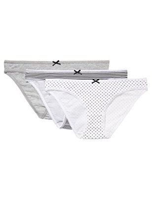 Marca Amazon - Iris & Lilly Braguita Mujer, Pack de 3, Multicolor (Grey Melange Bc), XL, Label: XL