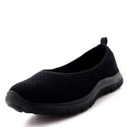 Mujer Rutina De Ejercicio Corriendo para Caminar Ligero Ponerse Yoga Comodidad Entrenadores - Negro/Espuma De Memoria - UK5/EU38 - BS0401 precio
