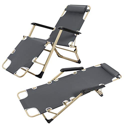 Tumbonas para el sol, sillas de salón resistentes y cuna plana completa, sillas reclinables plegables para jardín, playa, piscina, camping, patio, jue