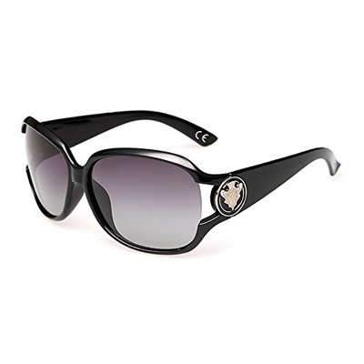 VeBrellen Gafas de Sol Polarizadas para Mujeres Moda Protección UV (Black)