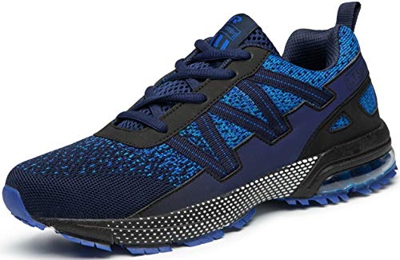 Zapatillas para Correr con Amortiguación Zapatillas para Zapatos de Running Zapatillas Ligero de Carretera al Aire Libre Transpirable para Hombres Azu