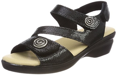 Padders Madeira, Sandalias con Correa de Tobillo para Mujer, Negro Blk Pat 60, 38 EU