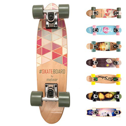 Monopatín patineta Retro Madera Skateboard Completo niños jóvenes Adultos Mejor Calidad Robusto Ligero Ruedas un Skateboard Madera (Summer Triangles) características