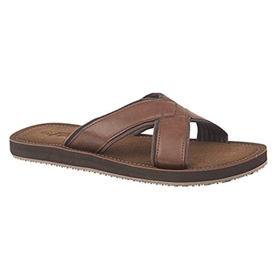 PDQ - Sandalias Abiertas Ligeras para Hombre (41/Marrón)