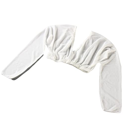 Mallalah Mangas básicas de malla sin cordones para mujer Moldeador de brazos sin costuras, corta chaqueta de malla de ombligo, talla grande, moldeador precio