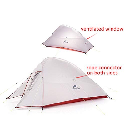 Naturehike Cloud-up 2 Tienda de Campaña Ultraligera para 2 Personas - Tienda Impermeable de Doble Capa para Trekking, 4 Estaciones(Gris)