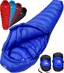 Hyke & Byke Quandary -10ºC Saco de Dormir de Plumón - Saco de Dormir Adulto Momia con Base ClusterLoft Ligero para Excursiones y Camping – Camping Acc en oferta