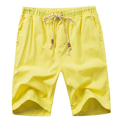 Pantalones Cortos para Hombres Pantalones Cortos de Playa Cómodo Traje de baño Hombre Pantalones Cortos de Verano Cordón elástico de algodón Suelto Am