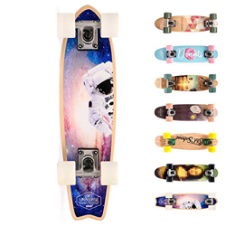 Monopatín patineta Retro Madera Skateboard Completo niños jóvenes Adultos Mejor Calidad Robusto Ligero Ruedas un Skateboard Madera (Spaceman) en oferta