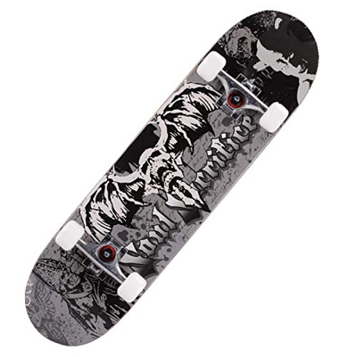 Skateboard doble Kick 7 capas Decks 31"x20.32" Pro Complete Canadiense Maple Wood Longboards para adolescentes adultos principiantes niñas niños (negr