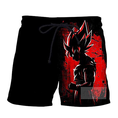 NIEWEI-YI Hombre Bañador Shorts 3D Playa Natacion Pantalon Corto Poliéster Secado Rápido Ligero Moda Shorts Dragon Ball,M