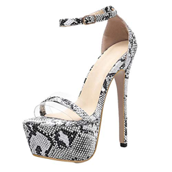 Luckycat Verano Zapatillas de Mujer Una Palabra con Sandalias de tacón Gruesas Transparentes Zapatos de tacón Alto de Cristal Zapatos de tacón Altas A precio