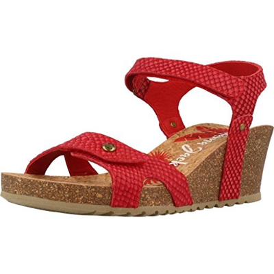 Panama Jack Julia Snake, Sandalia con Pulsera para Mujer, Rojo (Rojo B18), 42 EU
