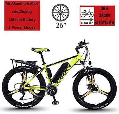 BWJL Bicicletas eléctricas para los Adultos, en Bicicletas de aleación de magnesio Ebikes de Tierra, 26"batería extraíble 350W 36V 13Ah Litio-Ion Ebik