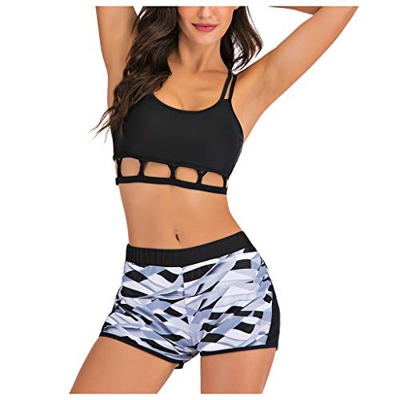 Top de baño de Dos Piezas para Mujer con Volantes con Conjunto de Bikini de Cintura Alta Bikini Sexy Chaleco Dividido Bikini XL