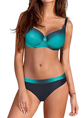 UMIPUBO Bikini Mujer Trajes de Baño con Relleno Push-Up Acolchado Bra Tops y Braguitas Bikini Sets Talla Grande (ES 38, C)
