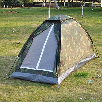 Hung Kai Tienda de Campaña de Camuflaje Actividades al Aire Libre, para Acampada, Camping, Soltera, Doble, 3 a 4 Personas, Camuflaje, Individual