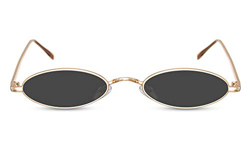 Cheapass Gafas de Sol Pequeñas Ovaladas Montura Dorada Metálica Gafas Festival para Mujer en oferta
