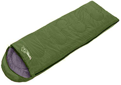 TurnerMAX – Saco de dormir al aire libre para un adulto que va de excursión, camping, envuelta en una bolsa impermeable de cierre rápido, verde características