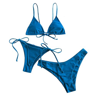 ZAFUL - Tirantes de espaguetis acolchados para mujer (3 piezas) Azul oscuro-1. L
