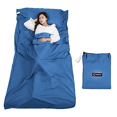 Queta Forro para Saco de Dormir, sábana de Camping para Saco de Dormir, Forro de sábana de Viaje con Bolsa de Transporte, Ligero para hoteles, Camping