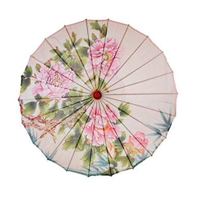 Paraguas Chino Vintage Paño de Seda Parasol Fiesta para Boda Baile Prop - 4
