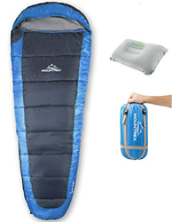 Saco de Dormir MOUNTREX® - Ultraligero y Compacto (850g) | Saco de Dormir de Verano para Exteriores - Saco de Dormir con Capucha (205x75cm) | Saco de  características