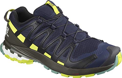 Salomon XA Pro 3D v8, Zapatillas de Trail Running Hombre, Color: Azul (Navy Blazer/Beluga/Lime Punch), 41 1/3 EU