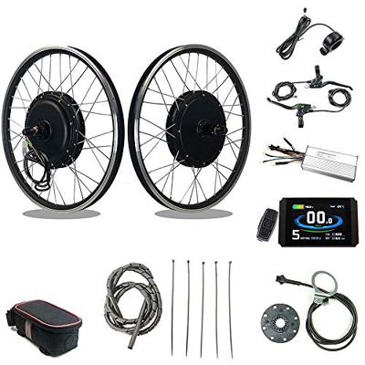 RICETOO Kit de conversión de Bicicleta eléctrica 48V 1500W 20"24" 26"27.5" 28"29''700C Rueda Trasera de Cassette E-Bike Ciclismo Hub Motor con Pantall