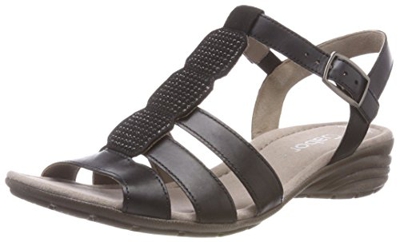 Gabor Shoes Gabor Casual, Sandalia con Pulsera para Mujer, Negro (Schwarz), 38 EU