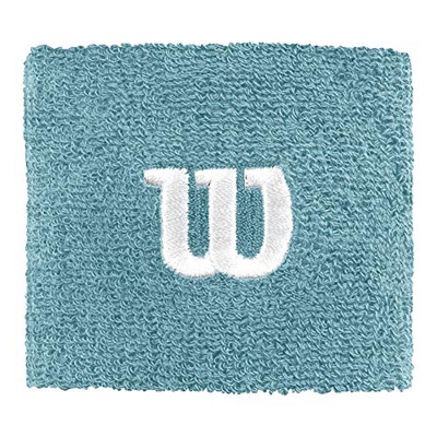 Wilson W Wristband Muñequera de Tenis, Mujer, Azul (Aqua), OSFA