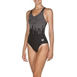ARENA Traje de baño Mujer Tachonado, Mujer, Traje de baño de una Pieza, 001640, Blanco y Negro, 46 precio