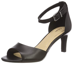 Clarks Laureti Grace, Zapatos con Tacon y Correa de Tobillo para Mujer, Negro (Black Leather-), 39.5 EU en oferta