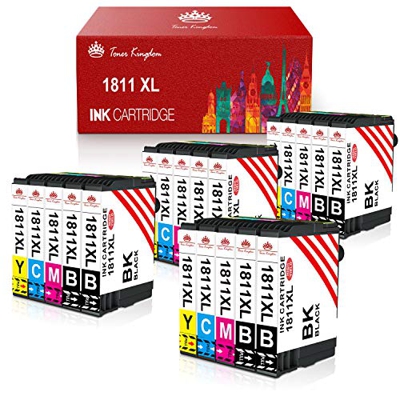 Toner Kingdom 18XL Cartuchos de Tinta compatibles para Epson 18XL T1811-T1814 para Epson Expression Home XP-102 XP-205 XP-212 XP-215 XP-225 XP-305 XP-