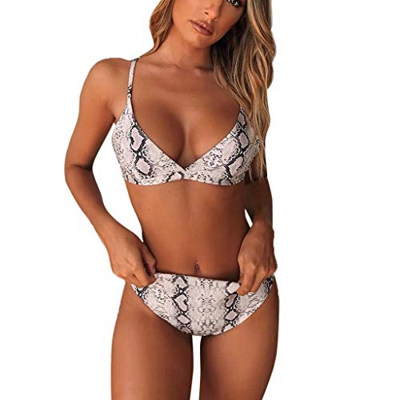 Trajes de baño Mujer 2019 SHOBDW Bikinis Conjunto De Bikini Muy Bajo Moda Sujetador Push-Up Acolchado Estampado De Serpiente Ropa De Playa Tangas G St