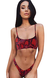 Tuopuda Mujeres Conjunto de Bikini Push-up con Estampado de Serpiente de Leopardo Sexy Trajes de Baño de Micro Tanga con Parte Inferior Triangular de  precio