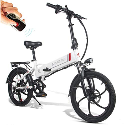 Bicicletas Eléctricas Plegable de Montaña/Carretera 20 Pulgadas Aluminio 350W Batería de Litio 48V 10.4AH Shimano 7 Velocidades Control Remoto Soporte