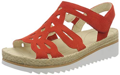 Gabor Shoes Gabor Jollys, Sandalia con Pulsera para Mujer, Rojo (Koralle 15), 39 EU