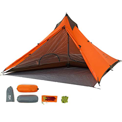 Tentock Tienda de Campaña Ultraligera de 3 Estaciones Tienda de Pirámide1 Persona Impermeable para Caminatas Alpinismo Trekking(Naranja) en oferta
