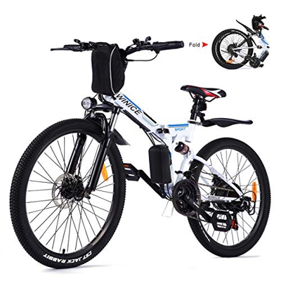 Vivi Bicicleta Eléctrica Plegable Bicicleta Eléctrica De Montaña para Adultos, 26 Pulgadas 250W Ebike con Batería Extraíble De 8 Ah, Engranajes Profes