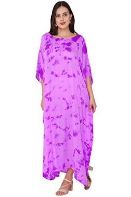 SKAVIJ Caftan Playa Mujer Talla Grande Vestidos Mujer Verano Largo Púrpura Talla Única