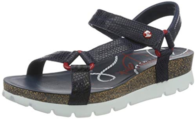 Panama Jack Sandra Navy, Sandalia con Pulsera para Mujer, Azul (Marino B1), 37 EU