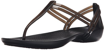 Crocs Isabella T Strap, Sandalias para Mujer, Negro (Black), 39/40 EU