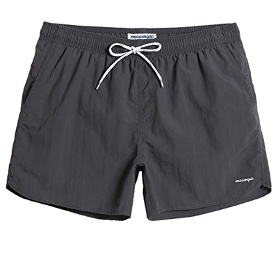MaaMgic Shorts de Corte Slim Hombre Bañador de Natación Secado Rápido Forro de Malla Trajes de Baño Color Sólido Nylon